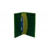 Porte-cartes crocodile teinté vert